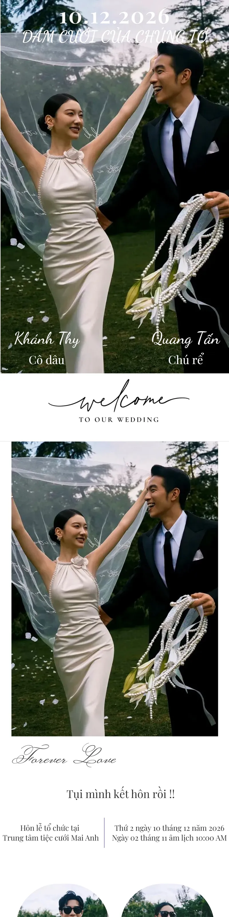 Thiệp cưới Forever Love — ảnh ngoại cảnh