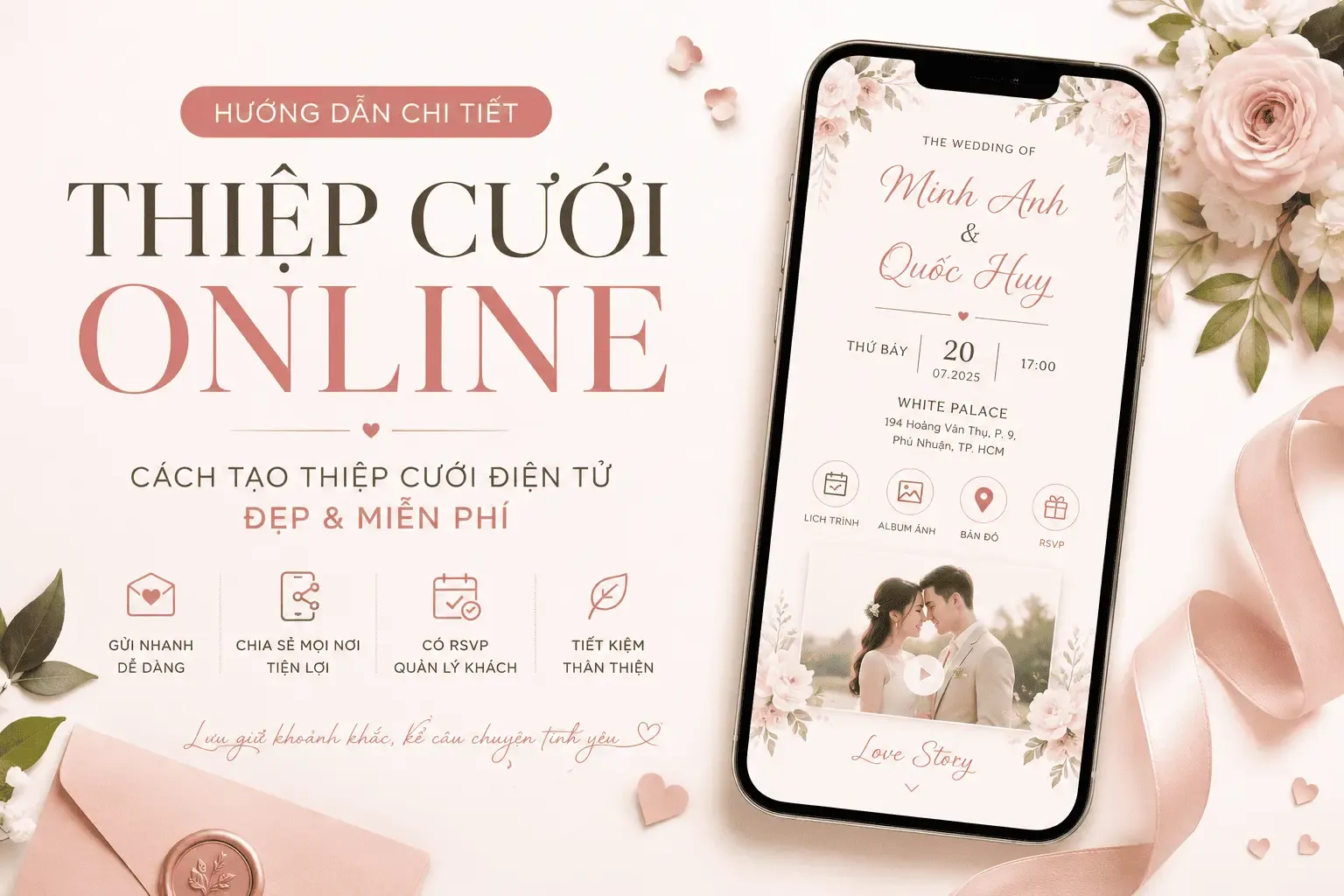 Thiệp cưới online là gì? Cách tạo thiệp cưới điện tử đẹp và miễn phí
