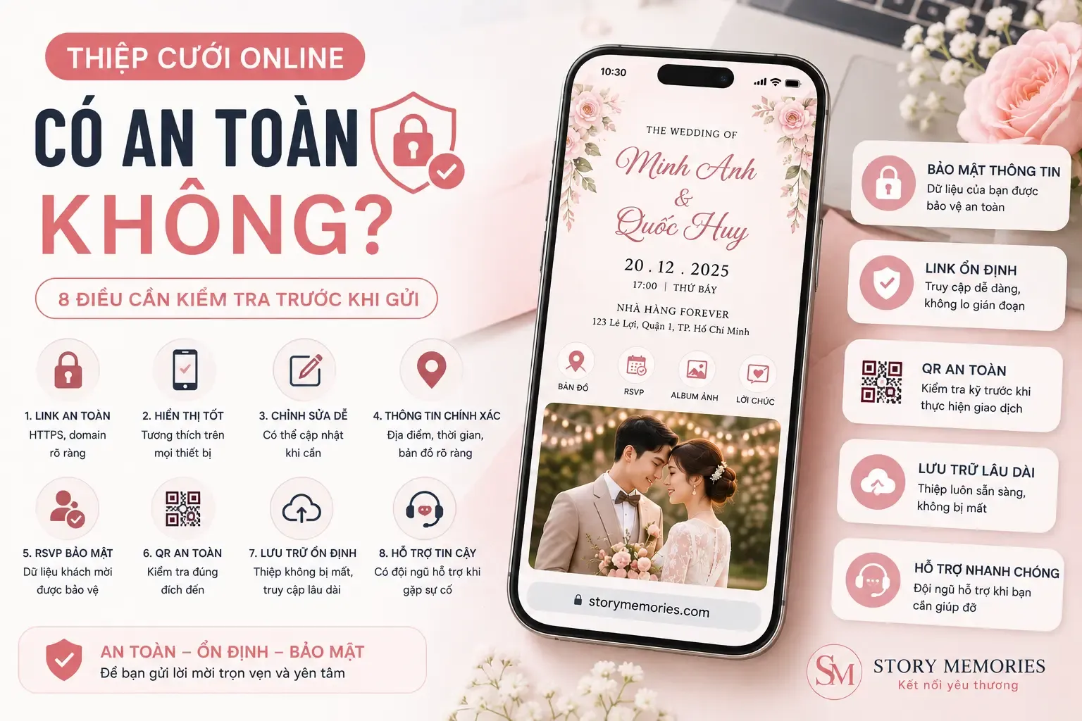 Thiệp cưới online có an toàn không? 8 điều cần kiểm tra trước khi gửi
